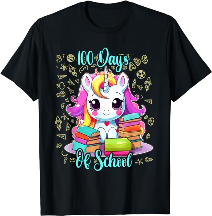 15 Unicorn 100 Days Of School Shirt Designs Bundle P9, Unicorn 100 Days Of School T-shirt, Unicorn 100 Days Of School png file, Unicorn 100