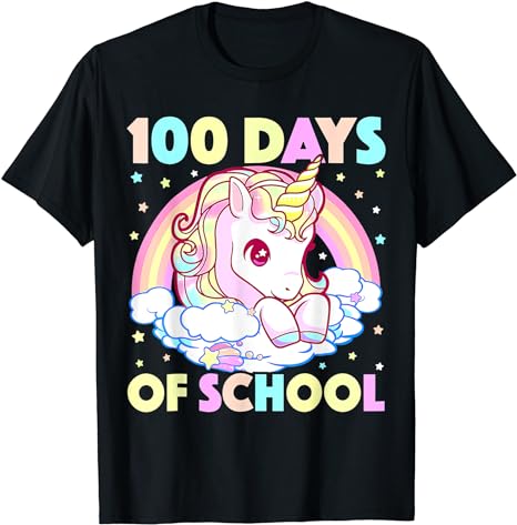 15 Unicorn 100 Days Of School Shirt Designs Bundle P9, Unicorn 100 Days Of School T-shirt, Unicorn 100 Days Of School png file, Unicorn 100