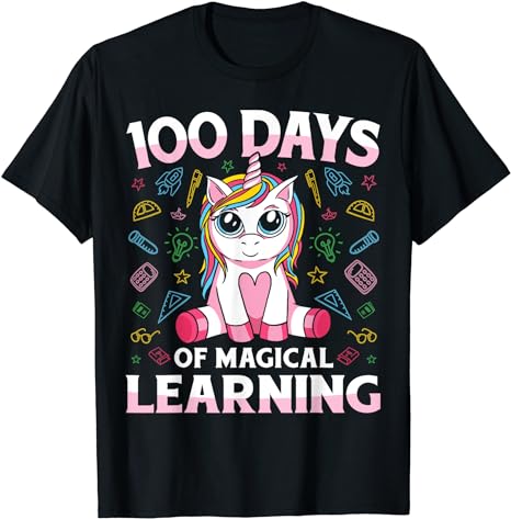 15 Unicorn 100 Days Of School Shirt Designs Bundle P4, Unicorn 100 Days Of School T-shirt, Unicorn 100 Days Of School png file, Unicorn 100