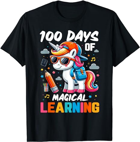 15 Unicorn 100 Days Of School Shirt Designs Bundle P5, Unicorn 100 Days Of School T-shirt, Unicorn 100 Days Of School png file, Unicorn 100