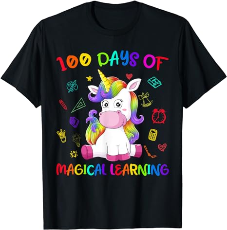 15 Unicorn 100 Days Of School Shirt Designs Bundle P9, Unicorn 100 Days Of School T-shirt, Unicorn 100 Days Of School png file, Unicorn 100