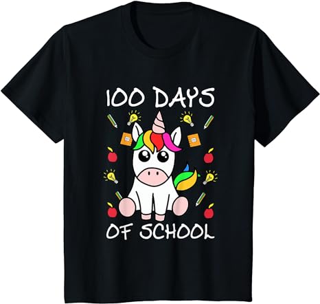 15 Unicorn 100 Days Of School Shirt Designs Bundle P13, Unicorn 100 Days Of School T-shirt, Unicorn 100 Days Of School png file, Unicorn 100