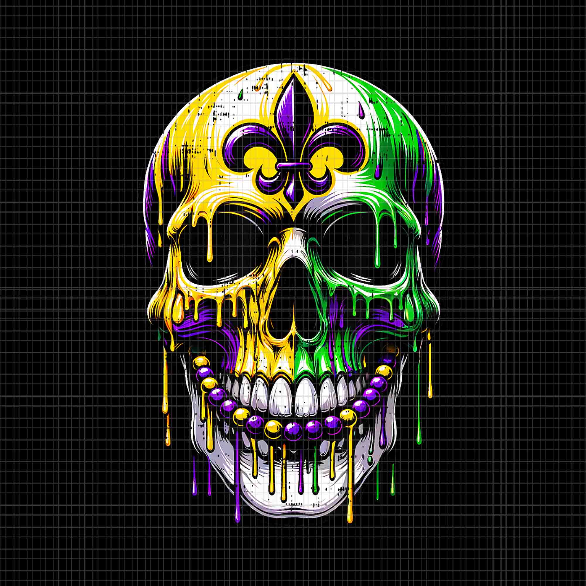 mardi gras skull shirt