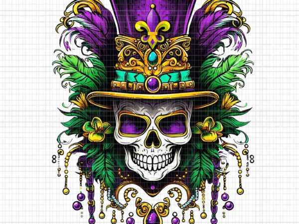 Mardi gras sugar skull carnival png, mardi gras skull png, mardi gras png t shirt designs for sale