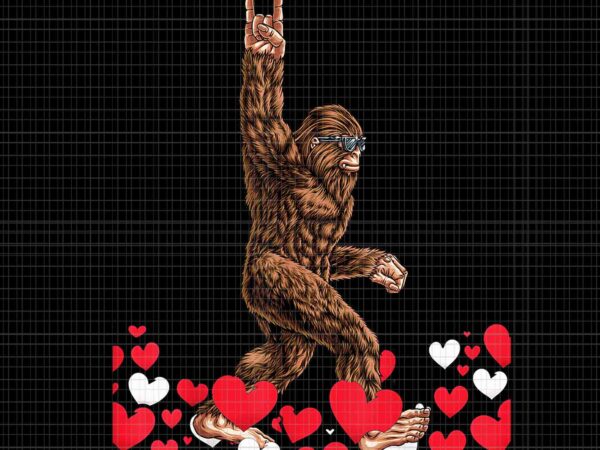 Bigfoot valentines day png, funny hearts sasquatch love bigfoot png, bigfoot heart png t shirt template