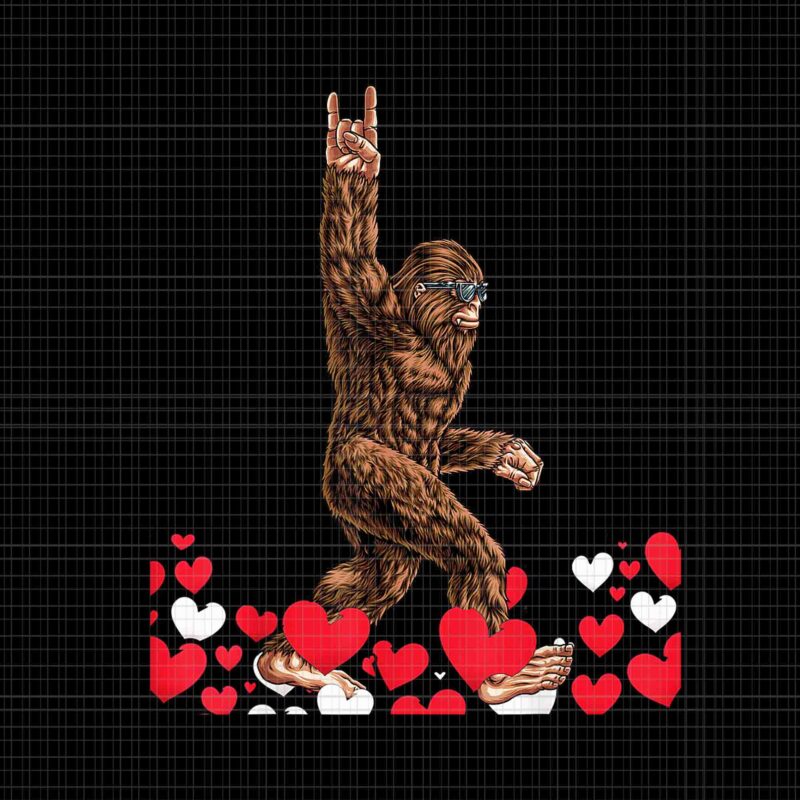 Bigfoot Valentines Day Png, Funny Hearts Sasquatch Love Bigfoot Png, Bigfoot Heart Png