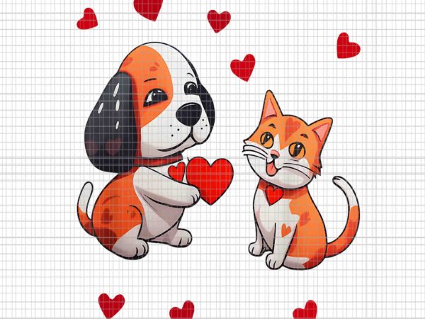 A dog that offers a red heart for me a cat on a valentine png, dog cat valentine png, dog valentine’s day png t shirt vector