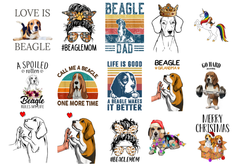 15 Beagle Shirt Designs Bundle, Beagle T-shirt, Beagle png file, Beagle digital file, Beagle gift, Beagle download, Beagle design