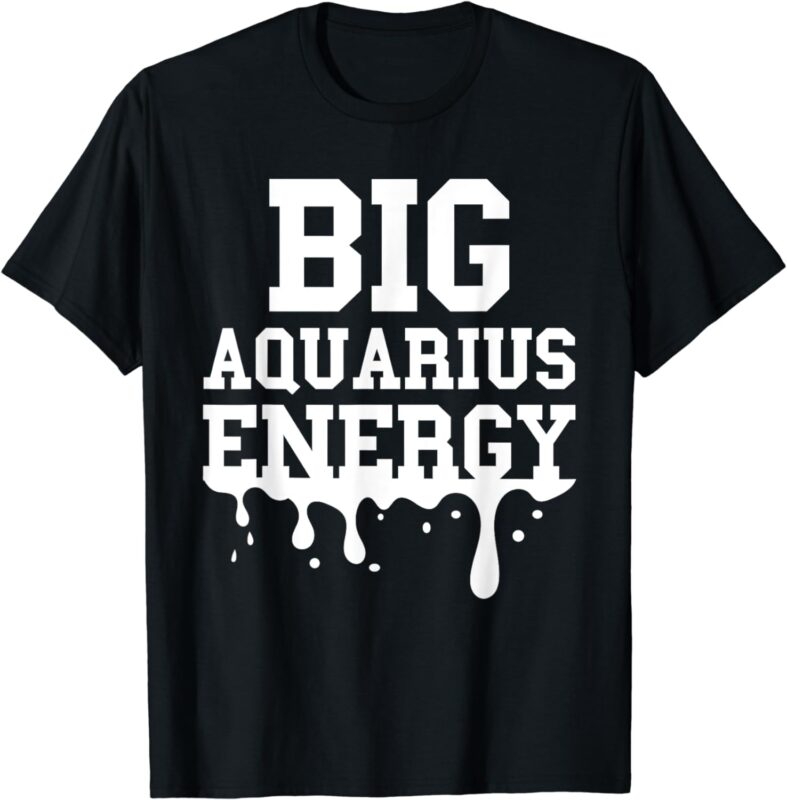 Big Aquarius Energy Men Women Zodiac Sign Drip Birthday T-Shirt