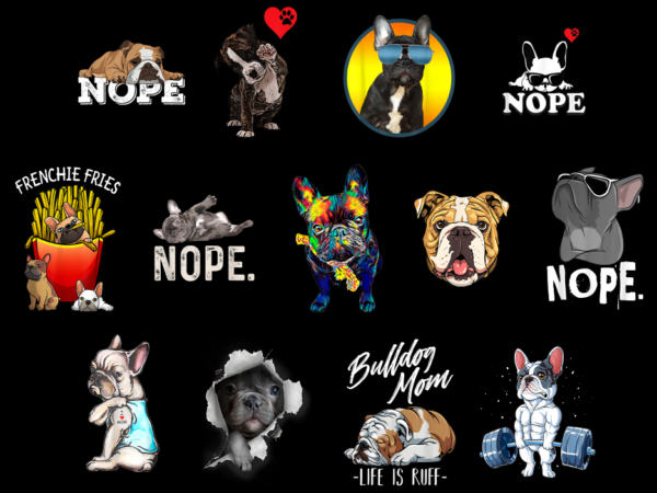 13 bulldog shirt designs bundle, bulldog t-shirt, bulldog png file, bulldog digital file, bulldog gift, bulldog download, bulldog design