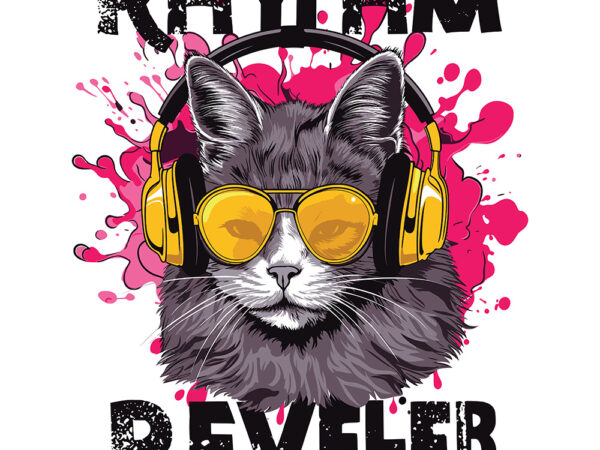 Music cat t shirt designs for sale