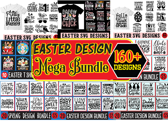 Easter designs mega bundle,Happy Easter SVG PNG design, Easter Bunny Svg design, Kids Easter Svg design, Easter Shirt Svg design, Easter Sv