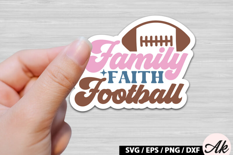 Family faith football Retro Stickers