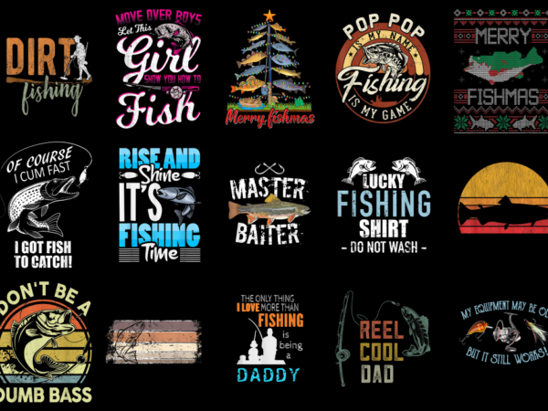 15 fishing shirt designs bundle, fishing t-shirt, fishing png file, fishing digital file, fishing gift, fishing download, fishing design 1