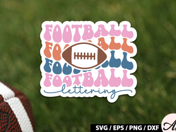 Football lettering retro stickers t shirt graphic design