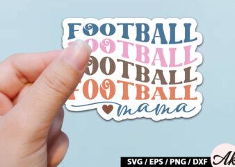 Football mama Retro Stickers t shirt graphic design