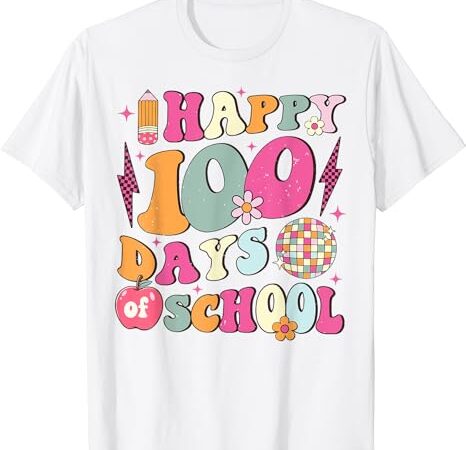 Happy 100 days of school retro disco 100th day of school t-shirt