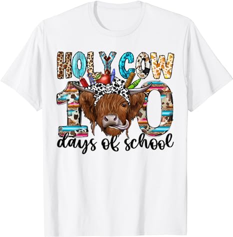 Holy Cow 100 Days Of School 100th Day Smarter Teacher Kids T-Shirt