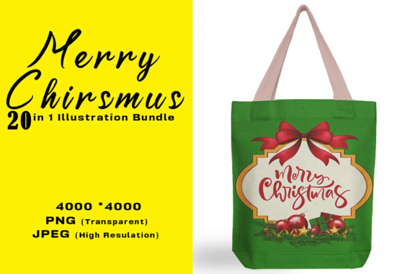 Merry Christmas 20 Illustration and 60 Seamless Pattern 80 Combo Bundle