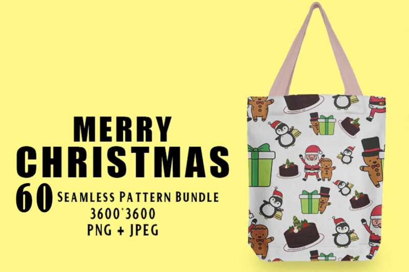 Merry Christmas 20 Illustration and 60 Seamless Pattern 80 Combo Bundle