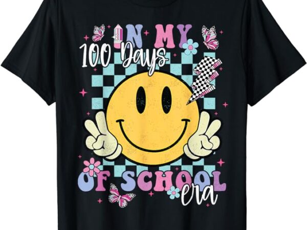 In my 100 days of school era retro groovy 100th day teacher t-shirt