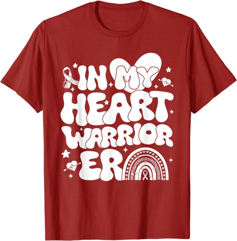 In My Heart Warrior Era Heart Disease Awareness Wear Red Kid T-Shirt