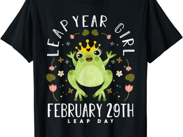 Leap year girl cute frog leap day birthday women girls t-shirt