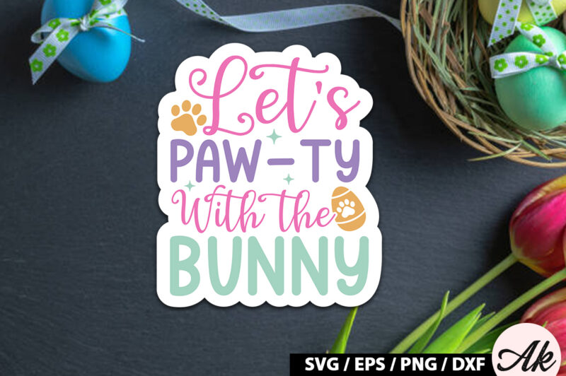 Let’s paw-ty with the bunny SVG Stickers