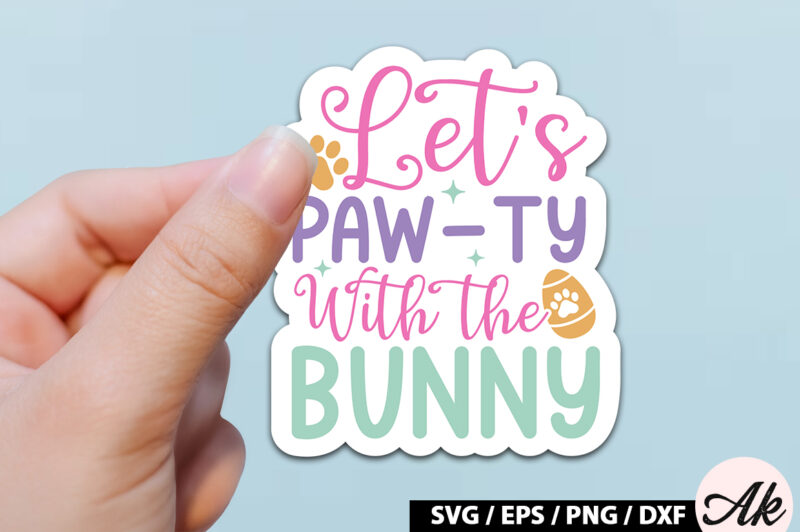 Let’s paw-ty with the bunny SVG Stickers