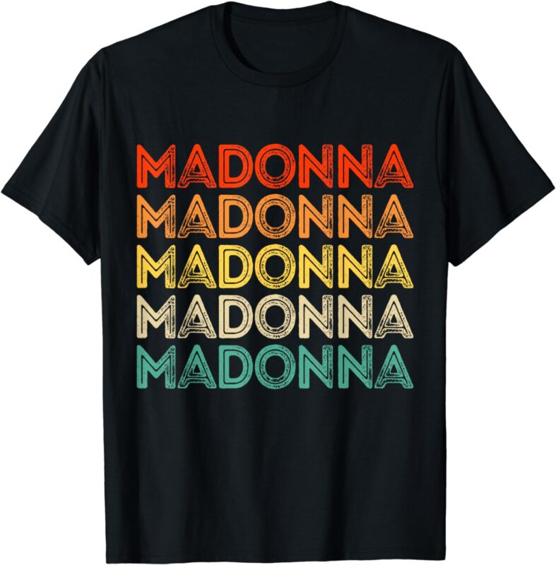 Love Heart Madonna Vintage Style Black Madonna T-Shirt