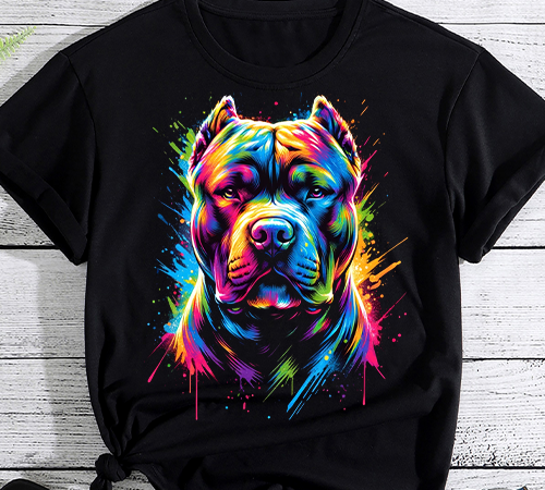 Pit bull mom dog lover colorful artistic pitbull owner women t-shirt