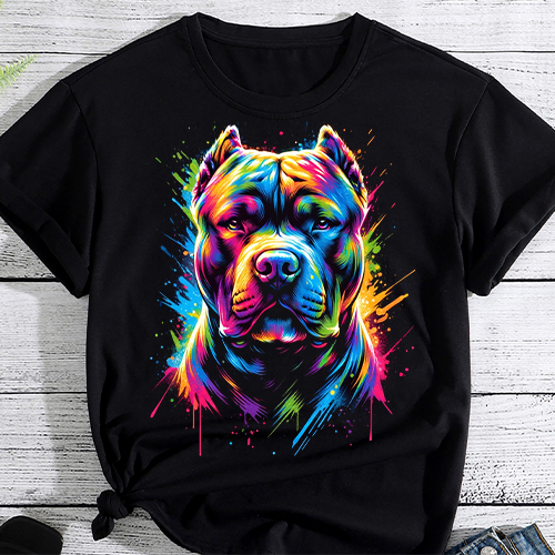 Pit Bull Mom Dog Lover Colorful Artistic Pitbull Owner Women T-Shirt