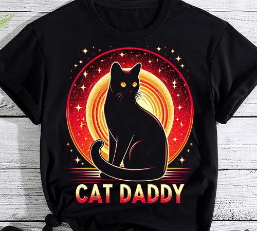 Cat daddy vintage eighties style cat retro distressed t-shirt png file