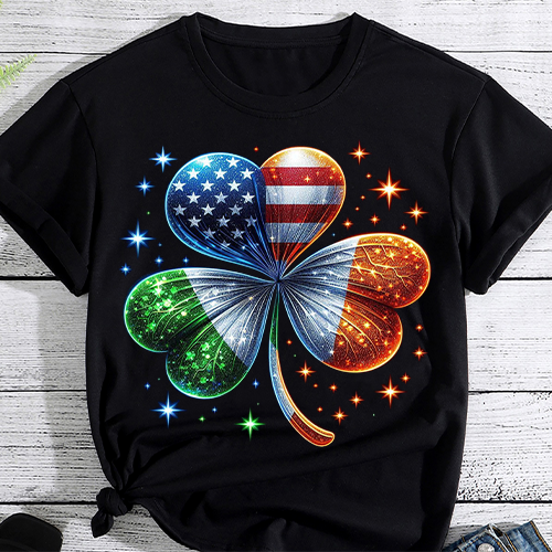 Irish American Flag Ireland Flag ST PATRICKS DAY Gift Lucky T-Shirt