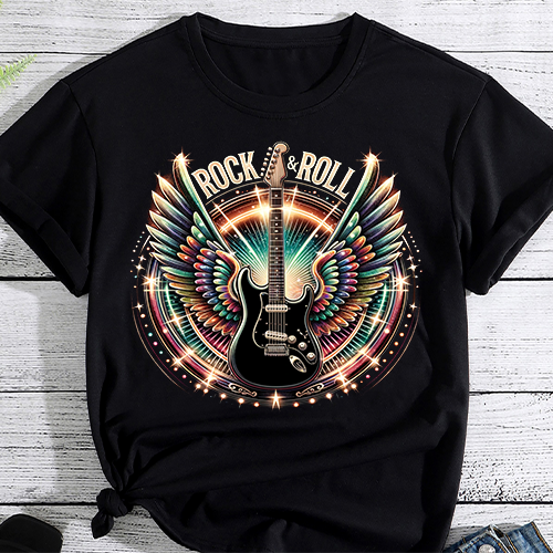 Rock _ Roll Guitar Wings Music T-Shirt