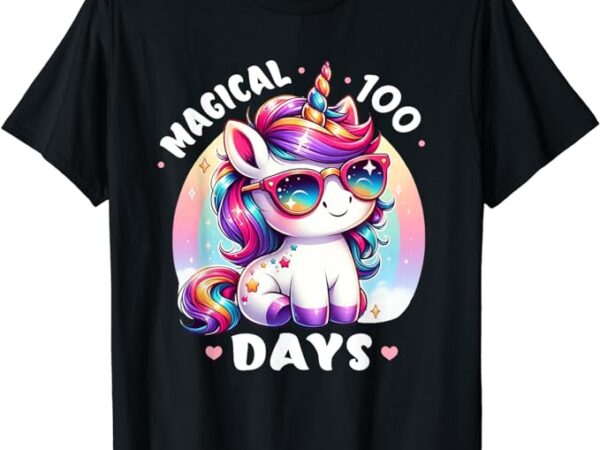 Magical 100 days of school cute unicorn for girls t-shirt