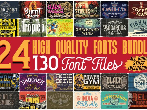 Vozzy font bundle | 24 typefaces t shirt vector art