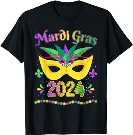 Mardi Gras 2024 costume with mask T-Shirt - Buy t-shirt designs