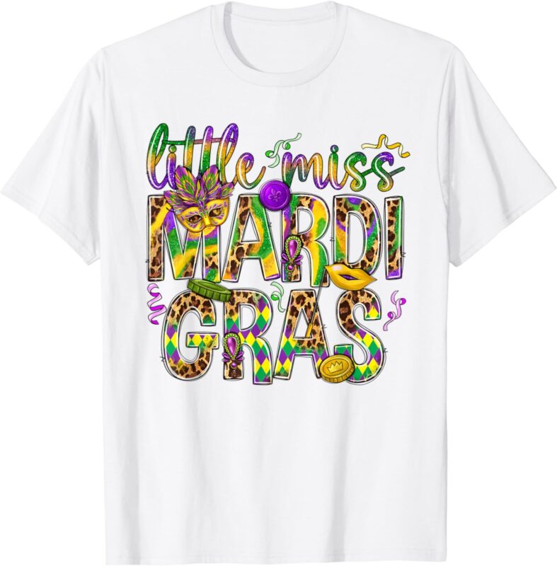 Mardi Gras Shirt Little Miss Mardi Gras Girl Women Outfit T-Shirt