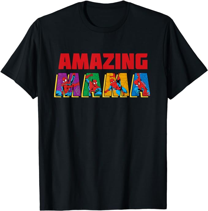 Marvel Spider-Man Amazing Mama Mom Birthday Mother’s Day T-Shirt