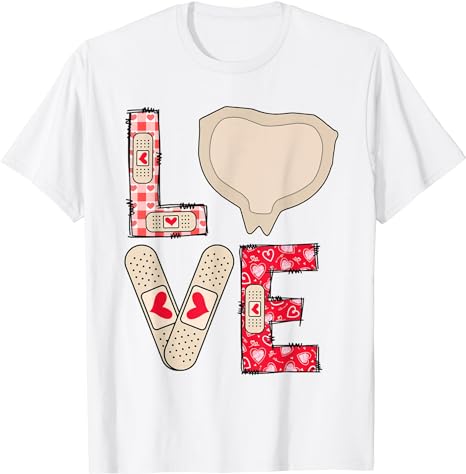 Medical Plaster Patch Funny Wound Care Nurse Valentine’s Day T-Shirt