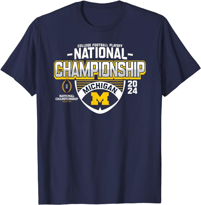 Michigan Wolverines 2024 CFP National Championship Football T-Shirt ...