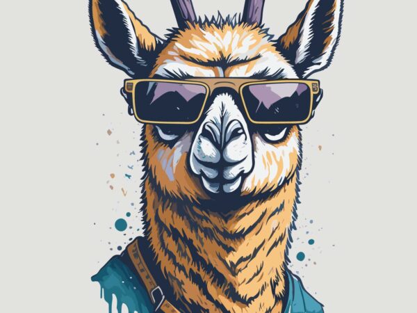 Ilama sunglass t shirt design for sale