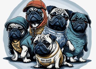 A Group Of Dogs t shirt vector