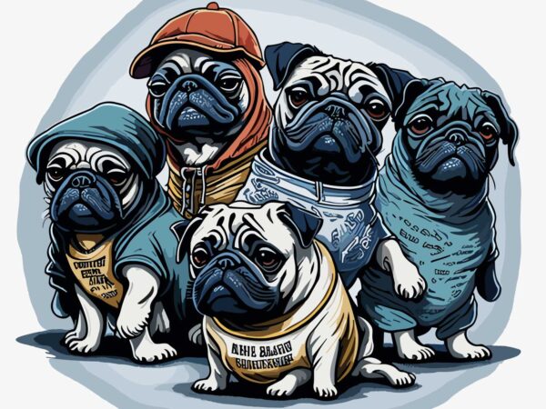 A group of dogs t shirt vector