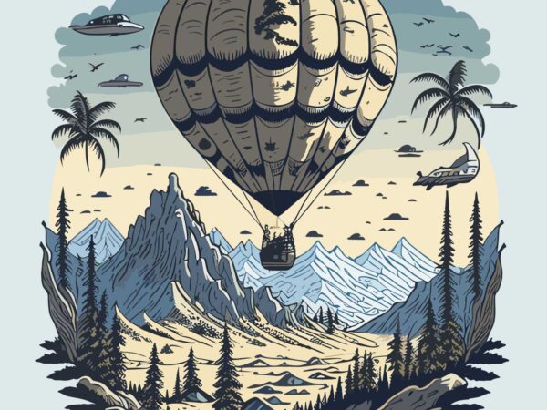 Adventurer balloons t shirt vector