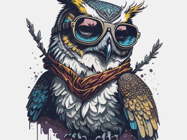 Owl wearing sunglass t shirt design online