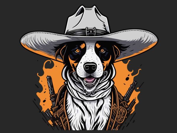 Cowboy dog t shirt vector file