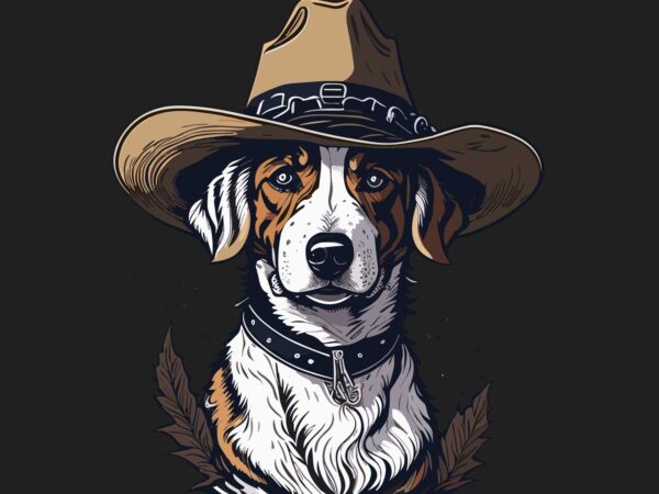 Cowboy dog t shirt vector file