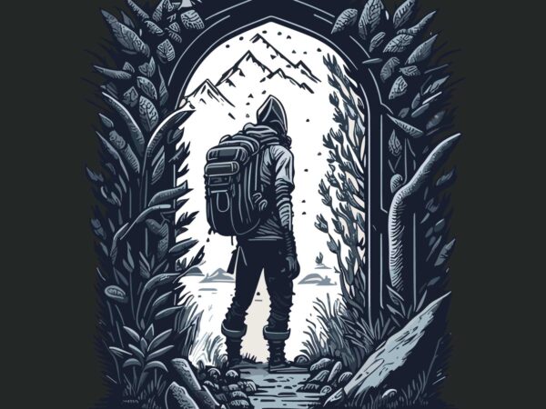 Adventure doorway t shirt vector